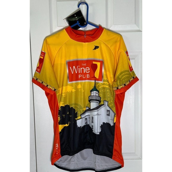 NWT Men's Primal-Wear Sport Cut Cycle Jersey XL The Wine Pub LightHouse Full Zip - Picture 6 of 9